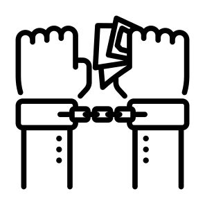 Arrest, Money, Handcuffs, Criminal, Bribe icon