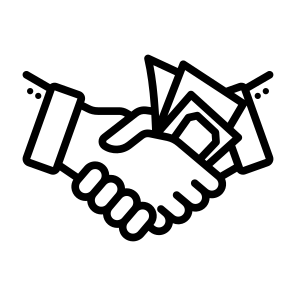 Bribe, Handshake, Money, Bribery, Corruption icon