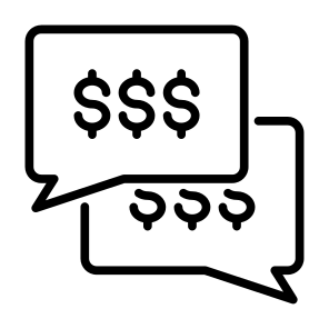 Chat, Money, Communications, Corruption, Bribe icon