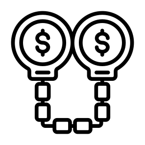 Handcuffs, Security, Dollar, Police, Crime icon