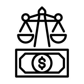Money Court, Money, Justice, Verdict, Bribe icon