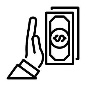 Refuse, Money, Dollar, Decline, Hand Gesture icon