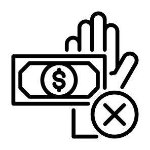 Rejection, Dollar, Cancel, Corruption, No Money icon