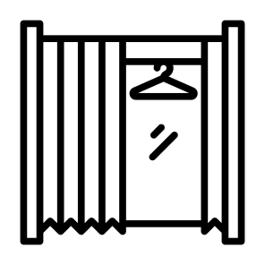 Fitting Room, Curtain, Changing, Try, Privacy, Clothes icon