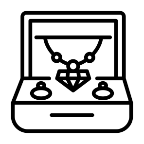 Jewelry, Box, Ring, Necklace, Diamond, Accessories icon