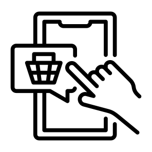 Online Shopping, Cart, Digital, Buy, Phone, Click icon