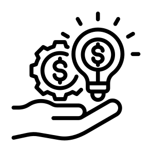 Financial Idea, Cost, Innovation, Finance, Management icon