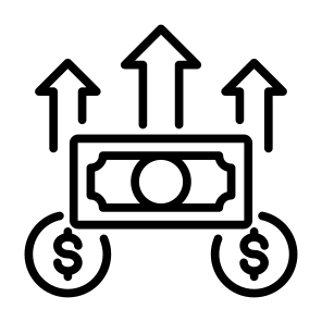 Growing, Price Up, Stock Market, Stock Price, Cash icon