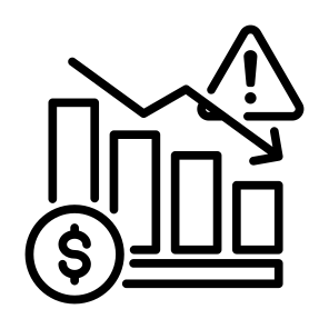 Market Crash, Statistics, Warning, Recession, Economy Crisis  icon