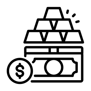 Wealth, Money Bag, Gold, Wealthy, Rich icon