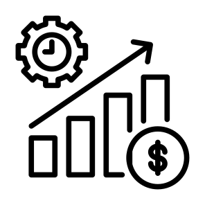 Efficiency Management, Money, Efficiency, Productivity, Improvement, Increase icon