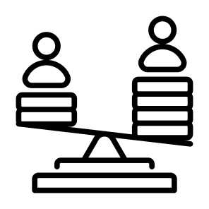 Income Inequality, Money, User, Income, Inequality, Inequality, Imbalance   icon
