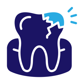 Broken Tooth, Tooth, Decayed, Dental Care, Damage, Broken  icon