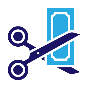 Cutting, Cut, Scissors, Money, Reduce Cost, Efficiency icon