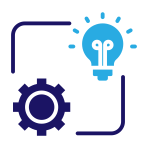 Innovation, Gear, Light Bulb, Management, Process Improvement, Improvement icon