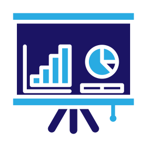 Presentation, Development, Report, Statistics, Analysis, Blackboard   icon