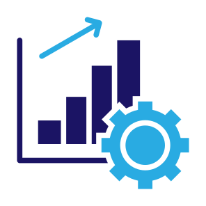 Process Improvement, Process, Configuration, Management, Bar Graph, Increasing icon