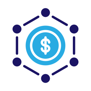 Decentralization, Networking, Sharing, Dollar, Coin, Structure, Currency, Decentralized icon