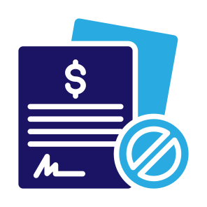 Contract, Document, Declined, Loan, Liquidation icon