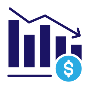 Downfall, Decline, Decrease, Fall, Statistic  icon