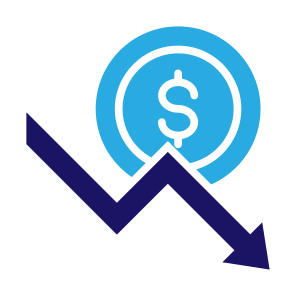 Failure, Bankruptcy, Recession, Decrease, Down Arrow icon