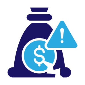 Insolvency, Losses, Dollar, Exclamation Mark, Bankruptcy  icon