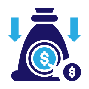 Loss, Money Bag, Dollar, Economy, Down Arrow icon