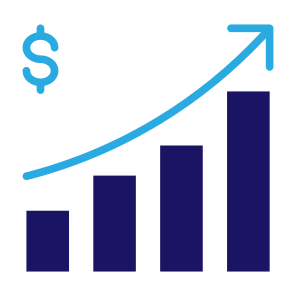 Growth, Statistics, Money, Benefit, Increase icon