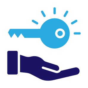 Key, Key Features, Ownership, Guarantee, Security  icon