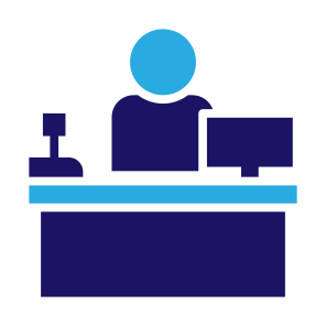 Cashier, Register, Counter, Payment, Employee, Checkout icon