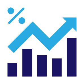Growth Rate, Growth, Market, Interest Rate, Percentage, Statistics icon