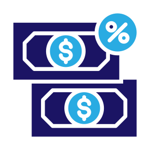 Tax, Loan, Debt, Income, Percentage, Money  icon