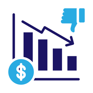 Disadvantage, Earning, Statistics, Loss, Decrease icon
