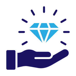 Benefits, Give, Assets, Economics, Growth, Diamond  icon