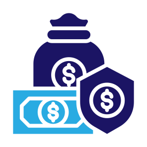 Insurance, Coverage, Investment, Cash, Security, Money  icon