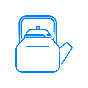 Kettle, Boiling, Water, Tea, Kitchen, Steam, Cookware, Metal, Pot, Handle, Appliance icon