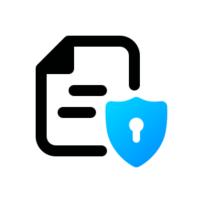 Document Protection, Security, Data, Privacy, Secure, Office, Shield, File, Safe, Lock icon