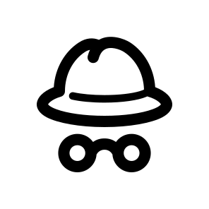 Incognito, Anonymous, Secret, Hacker, Spy, Isolated, Security, Hat, Detective, Private icon