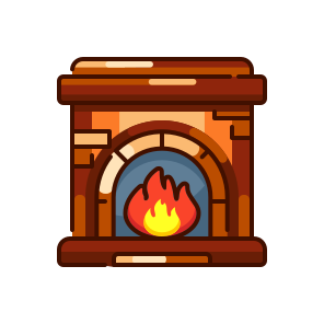 Fireplace, Fire, Warm, Winter, Cozy, Heat, Home, Chimney, Flame, Comfort, Interior icon