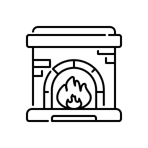 Fireplace, Fire, Warm, Winter, Cozy, Heat, Home, Chimney, Flame, Comfort, Interior icon