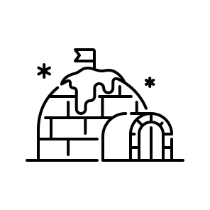 Igloo, Snow, Winter, Ice, Shelter, Arctic, Dome, Cold, Frozen, Structure, Survival icon