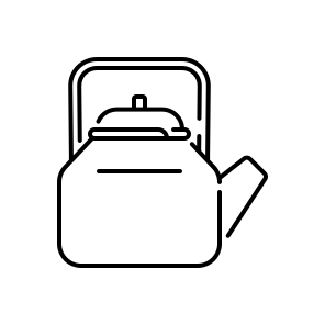Kettle, Boiling, Water, Tea, Kitchen, Steam, Cookware, Metal, Pot, Handle, Appliance icon