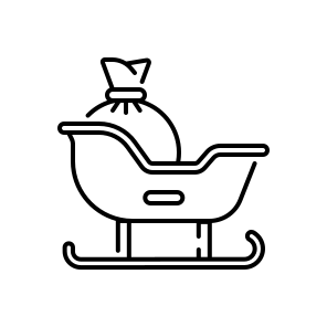 Sleigh, Winter, Snow, Ride, Transport, Holiday, Christmas, Sled, Cold, Traditional, Vehicle icon