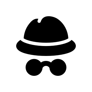 Incognito, Anonymous, Secret, Hacker, Spy, Isolated, Security, Hat, Detective, Private icon