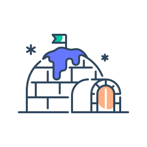 Igloo, Snow, Winter, Ice, Shelter, Arctic, Dome, Cold, Frozen, Structure, Survival icon
