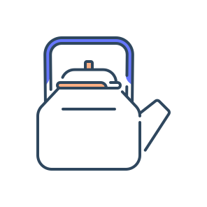 Kettle, Boiling, Water, Tea, Kitchen, Steam, Cookware, Metal, Pot, Handle, Appliance icon