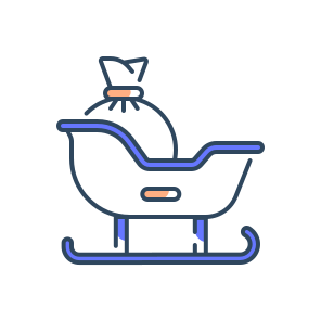 Sleigh, Winter, Snow, Ride, Transport, Holiday, Christmas, Sled, Cold, Traditional, Vehicle icon