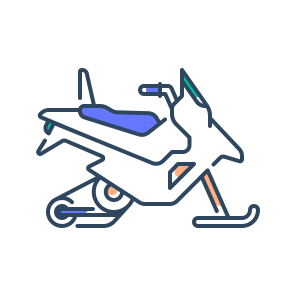 Snowmobile, Winter, Vehicle, Snow, Motor, Transport, Cold, Outdoor, Speed, Track, Adventure icon