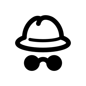 Incognito, Anonymous, Secret, Hacker, Spy, Isolated, Security, Hat, Detective, Private icon