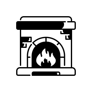 Fireplace, Fire, Warm, Winter, Cozy, Heat, Home, Chimney, Flame, Comfort, Interior icon